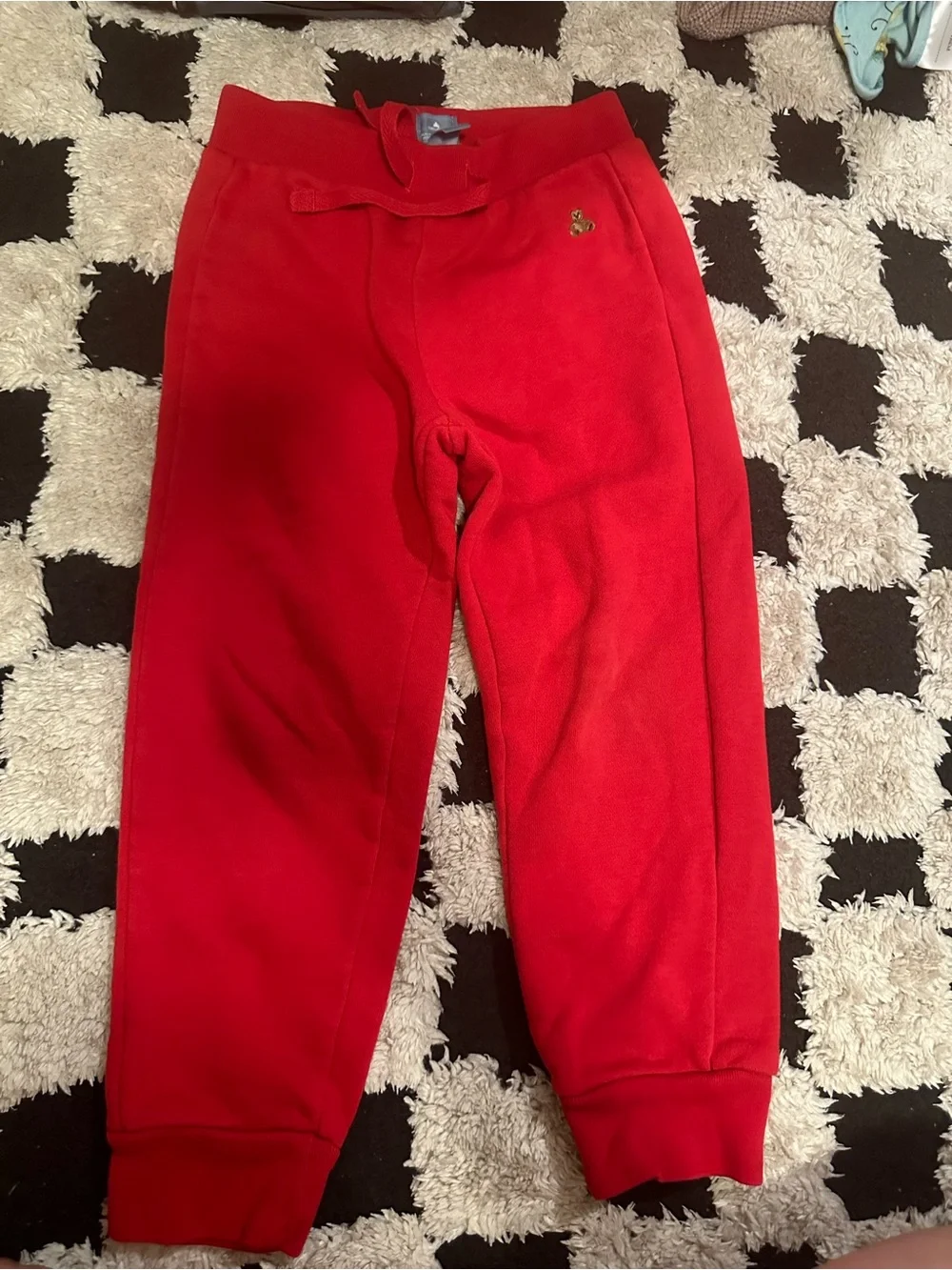 GAP Red Kids Fleece Joggers with Embroidered Logo